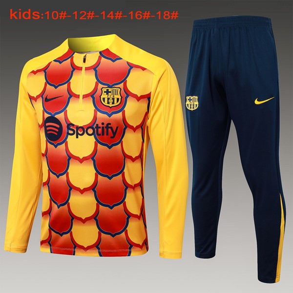 Niños Sudadera De Training Barcelona 2024-25 Amarillo Rojo 3